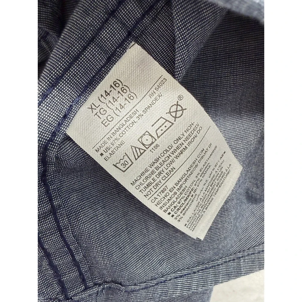 Old‎ Navy Boys XL 14-16 Blue Short Sleeve Button Down Shirt Classic